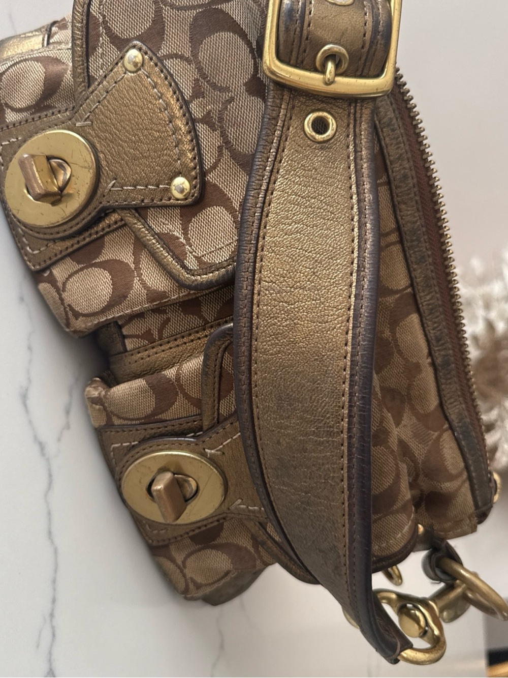 Coach Legacy 10339 Signature Double Turnlock Shoulder Bag 65th Anniversary Y2K - Picture 3 of 9